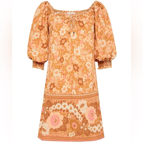 EUC Spell & the Gypsy Collective Peach Anne Tunic Mini Dress - Picture 5 of 16